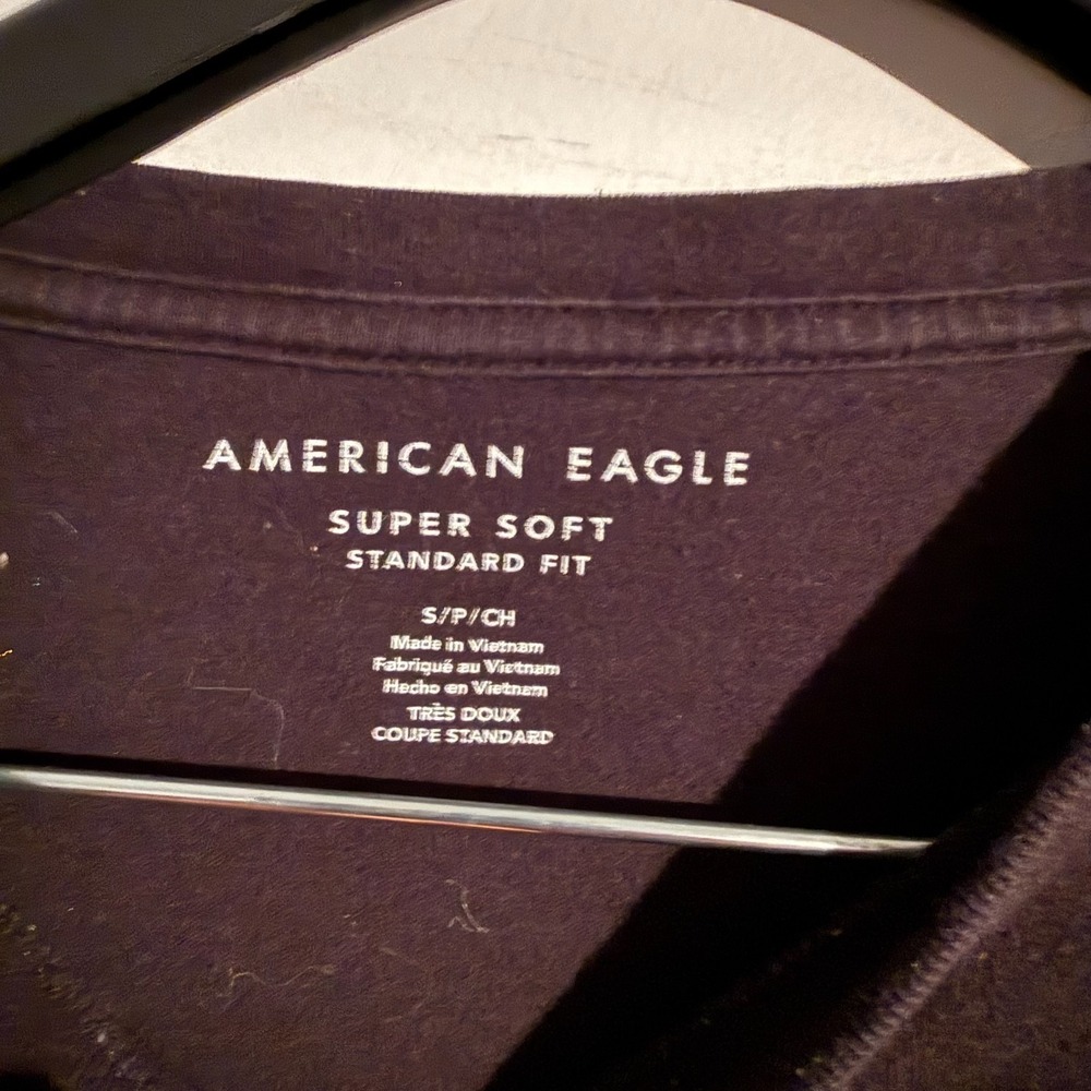 Y2K Vintage American Eagle Shirt Men Small Supersoft Standard‎ Fit Graphic Black - Picture 4 of 5